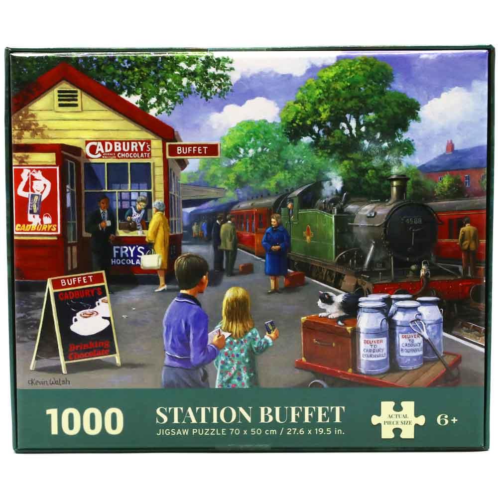 View 3 Kidicraft Kevin Walsh Nostalgia Station Buffet 1000 Piece Jigsaw Puzzle K33027
