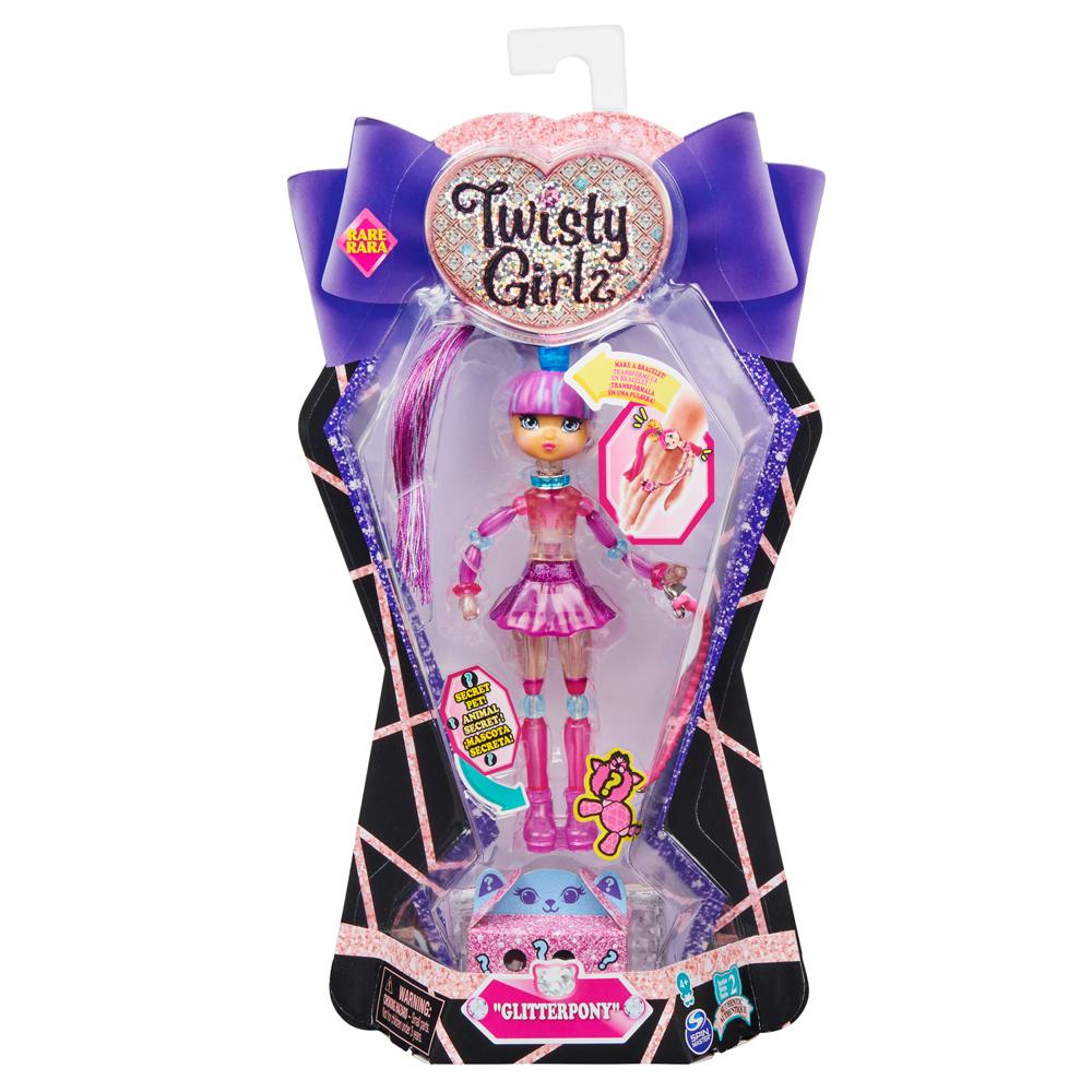 Twisty Girlz GLITTERPONY Transforming 2 in 1 Doll & Bracelet w/ Surprise Pet 20130555