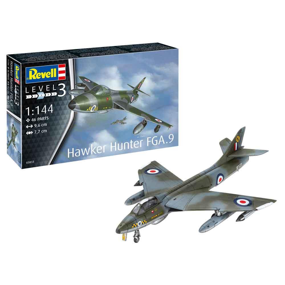 Revell Hawker Hunter FGA.9 Fighter Bomber Aircraft Model Kit Scale 1:144 03833