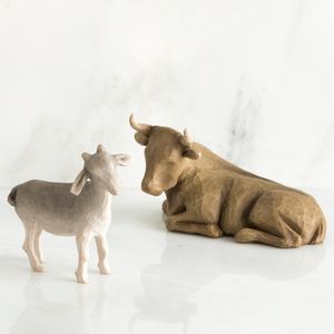 View 5 Willow Tree Nativity Collection Ox and Goat Figurine Set BOXED 26180