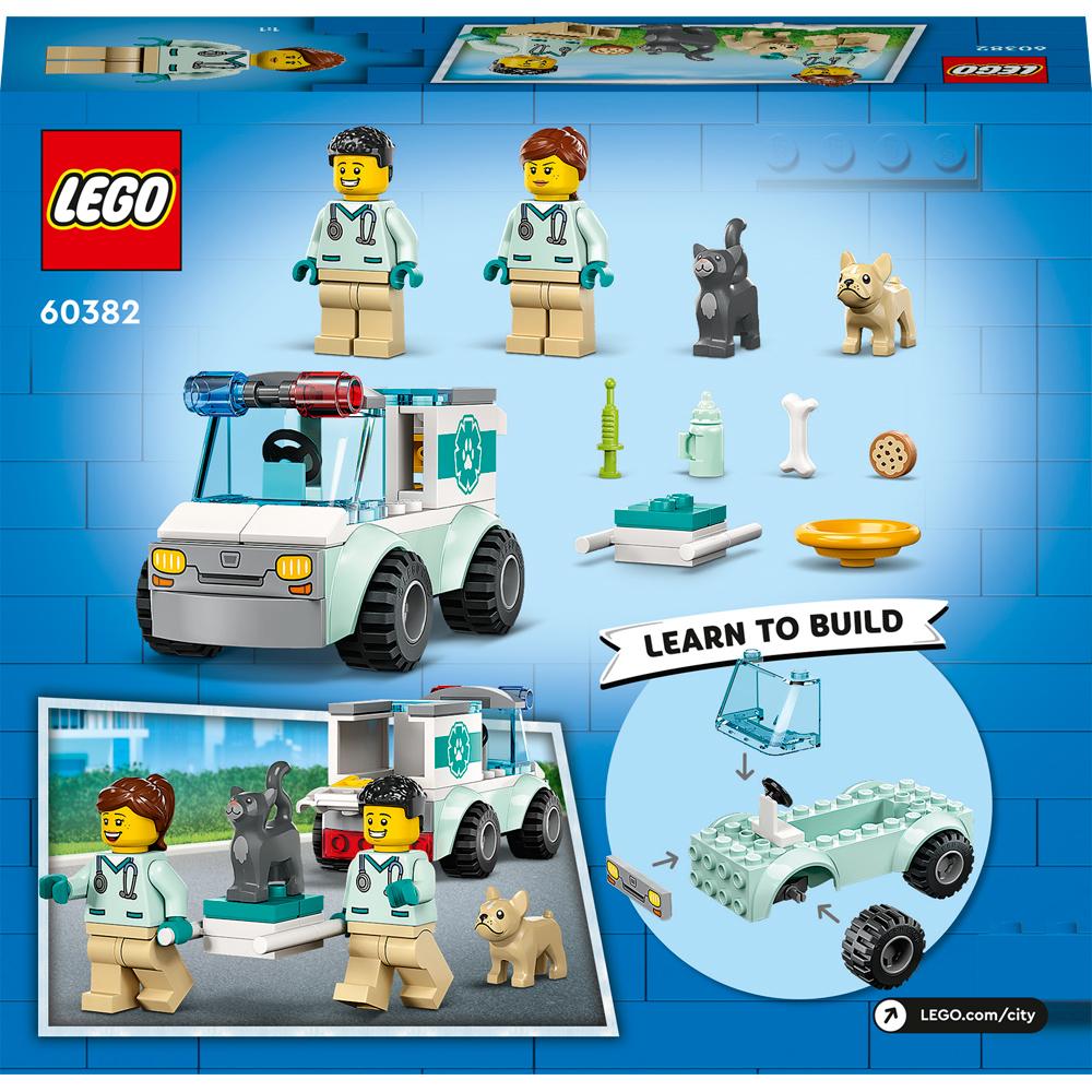 View 4 LEGO City Vet Van Rescue Building Set Toy 58 Piece for Ages 4+ 60382