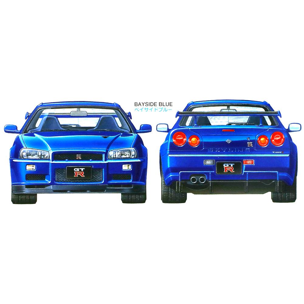 View 3 Tamiya Nissan Skyline GT-R R34 V-Spec II Scale 1/24 WHITE VEHICLE 24258