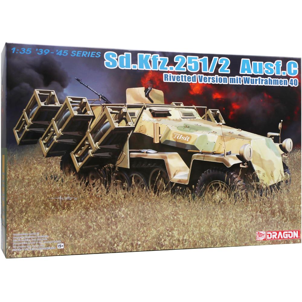 Dragon Sd.Kfz.251/2 Ausf C Rivetted Version German Military Vehicle Model Kit Scale 1:35 D6966