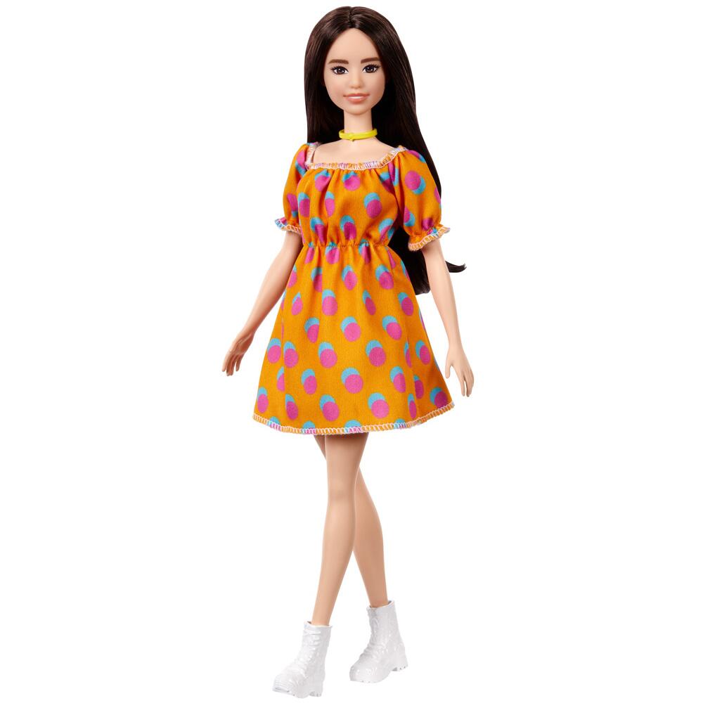Barbie Fashionistas Doll PATTERNED ORANGE DRESS #160 GRB52