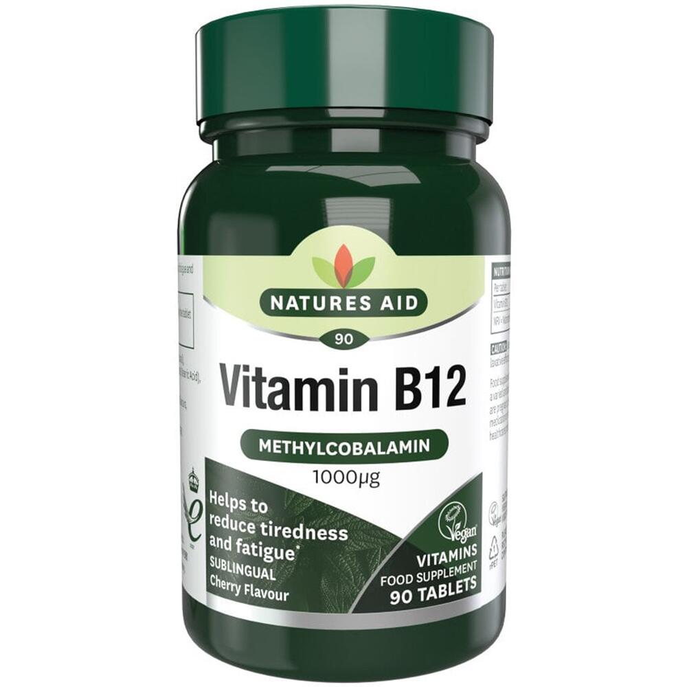 Natures Aid Vitamin B12 Sublingual 1000µg 90 Tablets 128030