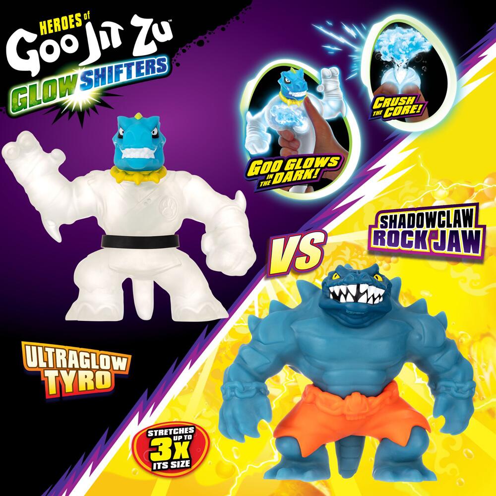 Goo Jit Zu Super Heroes- Pack Duo Figurines 11cm Thrash vs Rock