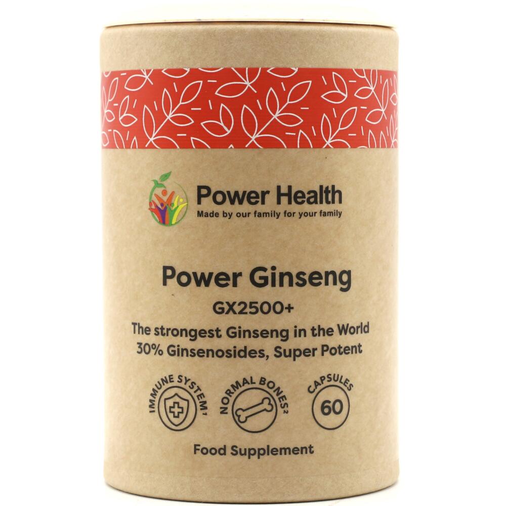 Power Health Power Ginseng GX2500+ 60 Capsules Food Supplement Recyclable Packaging PHPPG60