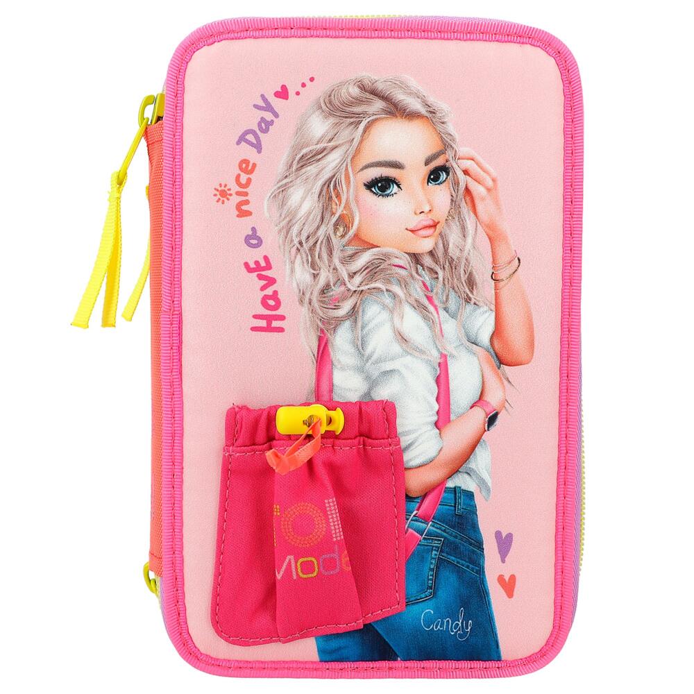 Depesche TOPModel Triple Tier Pencil Case with Stationery & Front Pocket 12268_A