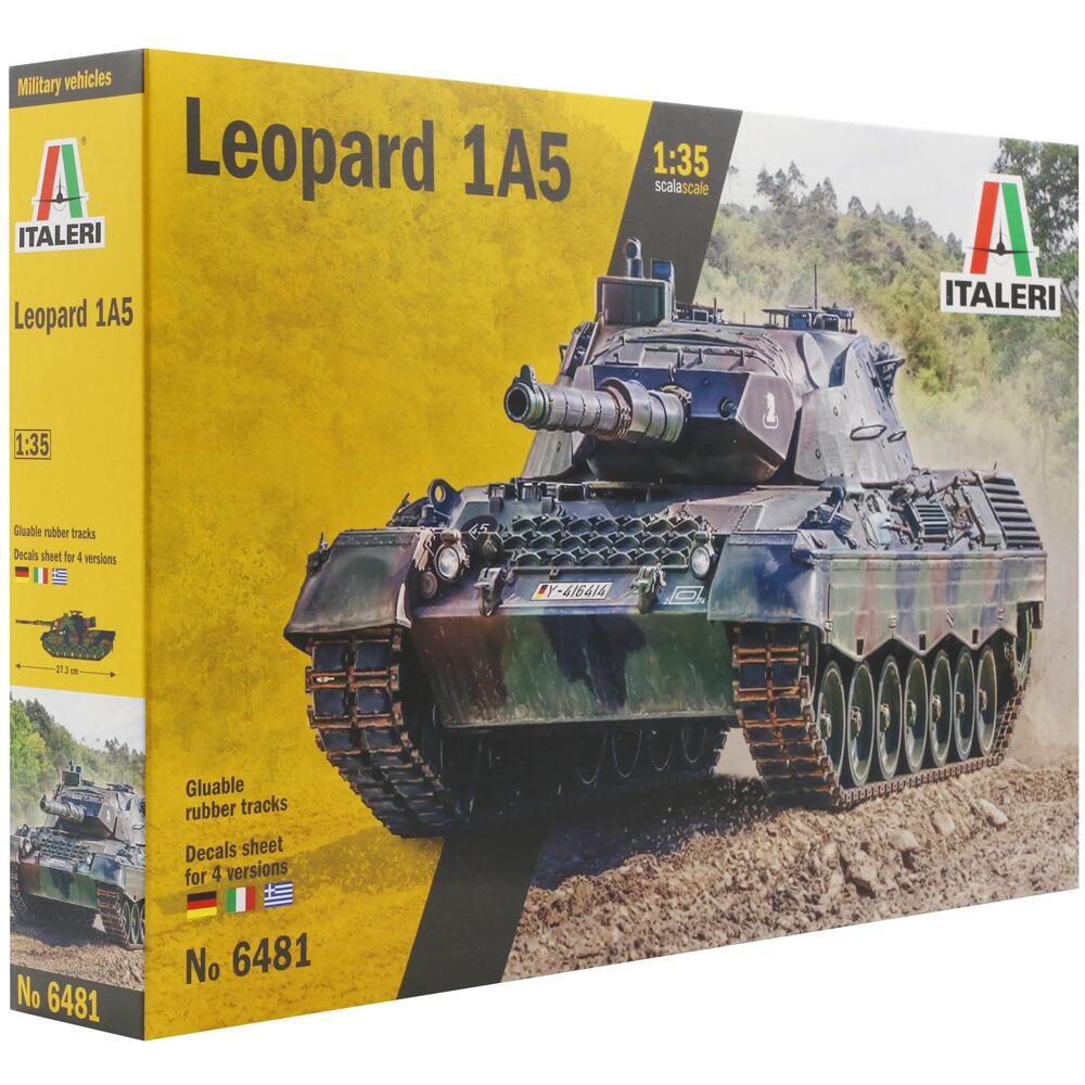 Italeri Leopard 1A5 Tank Military Vehicle Model Kit Scale 1:35 6481