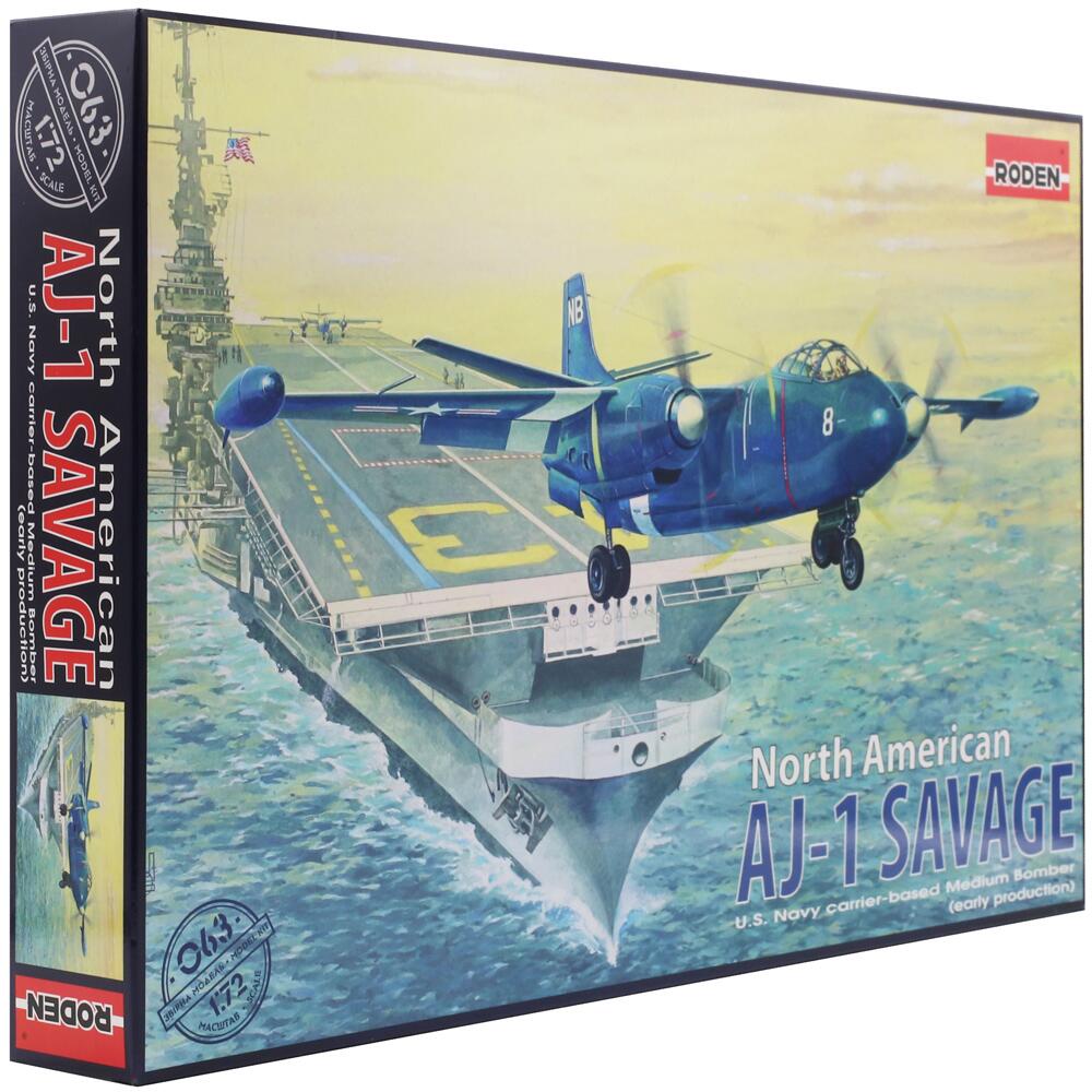Roden AJ-1 Savage North American Military Bomber Aircraft Model Kit Scale 1:72 063