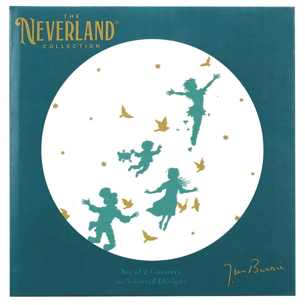 The Neverland Collection Peter Pan Set of 2 Ceramic Round Coasters CST2GOSH01
