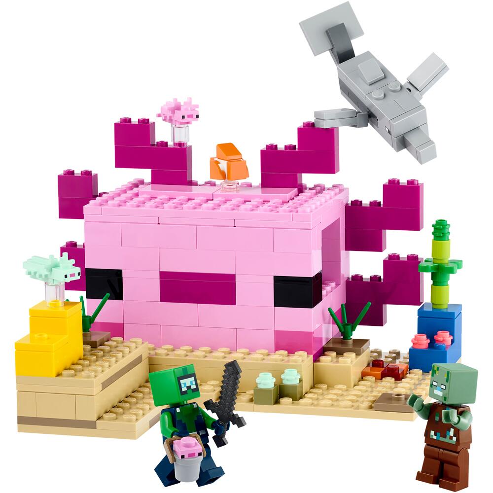 View 2 LEGO Minecraft The Axolotl House Building Set 21247 21247