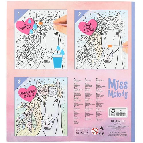 Livre à Gratter Magic Scratch Miss Melody - Motifs Chevaux Arc-en-Ciel - Activité Créative Pour Enfants