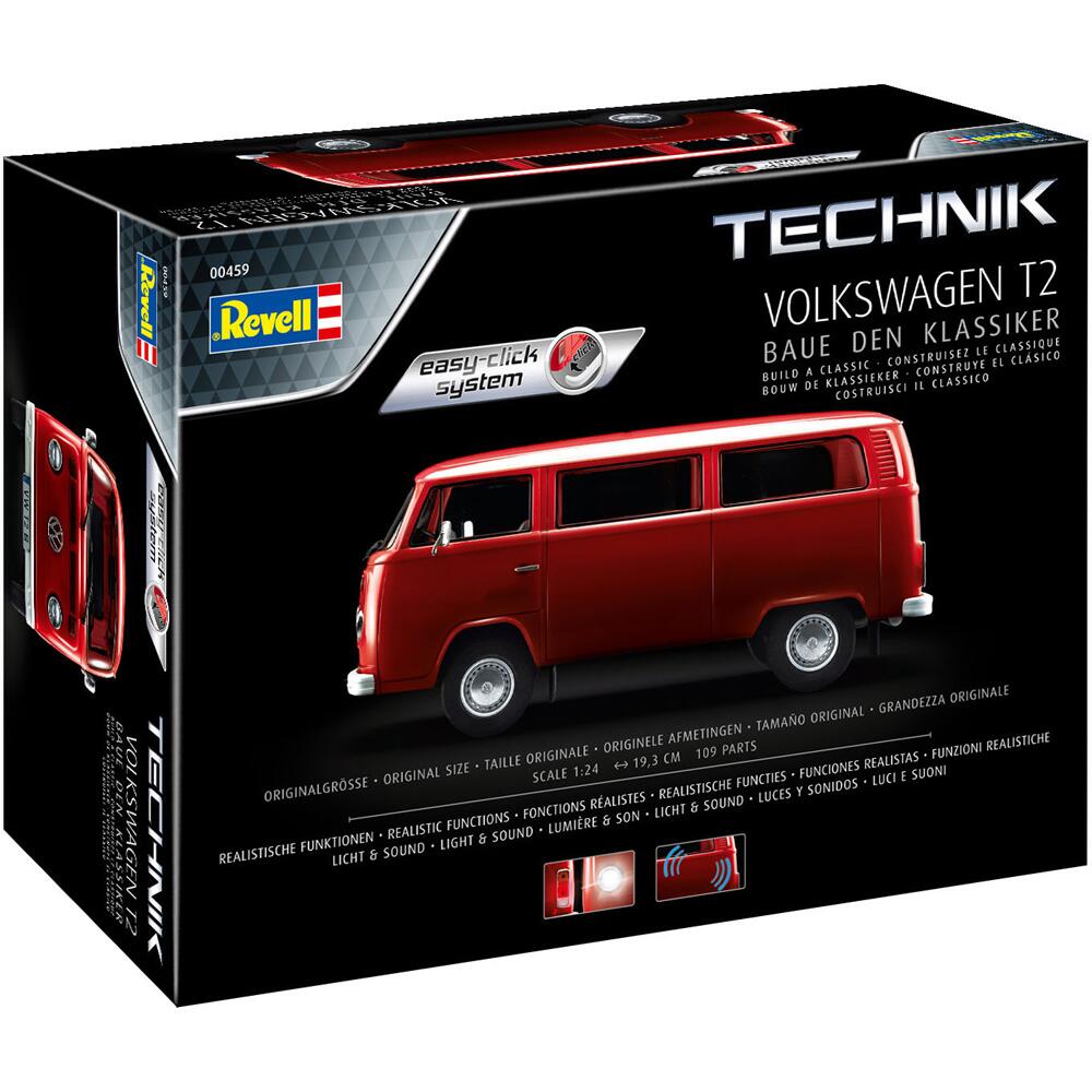 Revell Technik Volkswagen T2 Easy Click Model Kit Scale 1/24 00459
