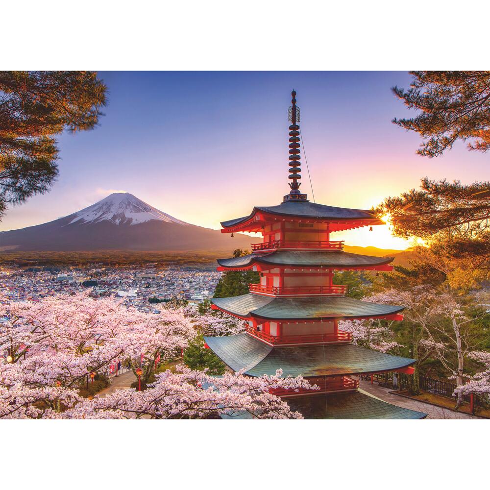 1000 Piece Jigsaw Puzzle For Adults - Mount Fuji Cherry Blossoms In Japan, Premium Recycled Material, Includes Poster - View #7