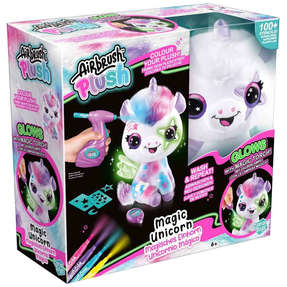 Airbrush Plush MAGIC GLOW Unicorn Paintable Soft Toy AIR009