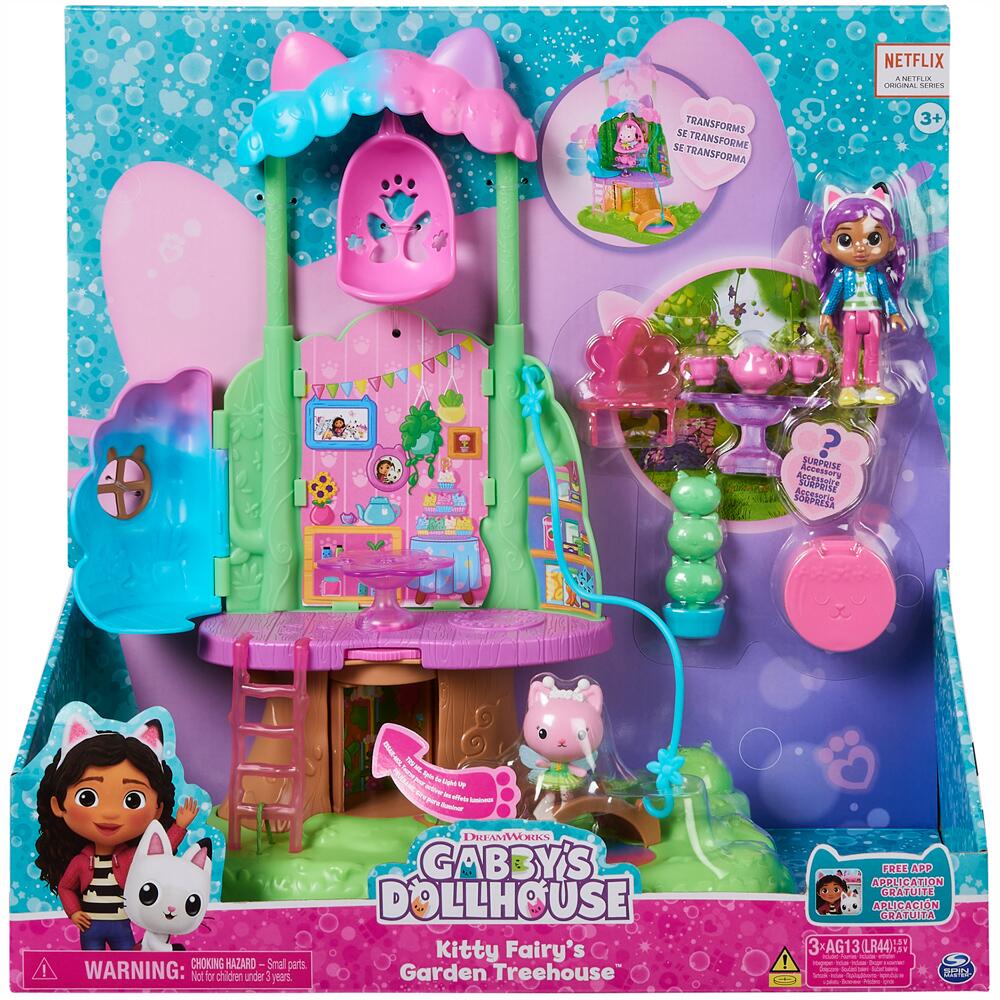 Gabby's Dollhouse Kitty Fairy's Garden Treehouse Transforming Playset 6061583