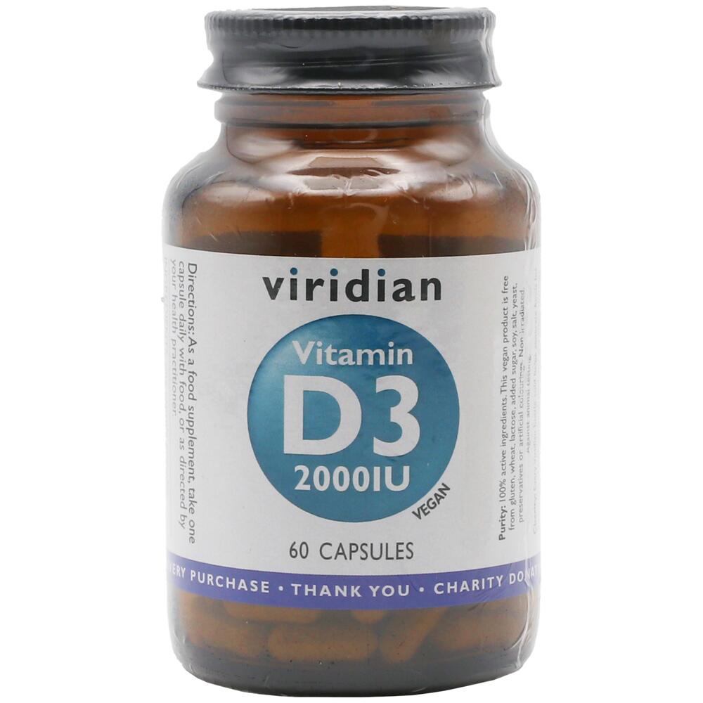 Viridian Vitamin D3 2000IU 60 Capsules 0274