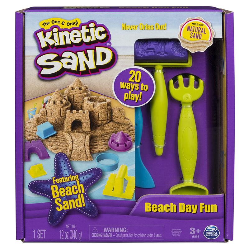 Kinetic Sand Beach Day Fun Set made wtih Natural Sand Ages 3+
