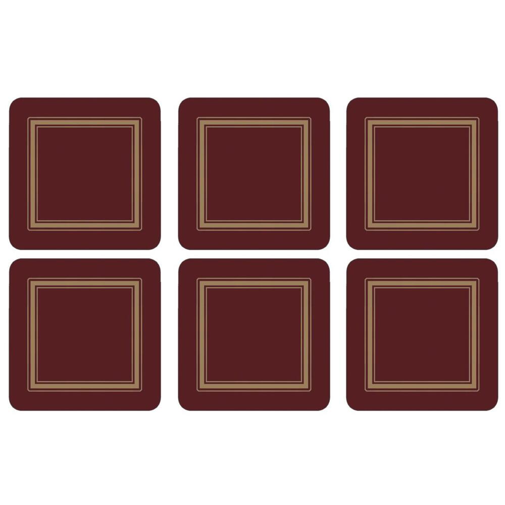View 2 Pimpernel Burgundy Classic COASTERS Set of 6 X0010268043