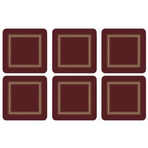 View 2 Pimpernel Burgundy Classic COASTERS Set of 6 X0010268043