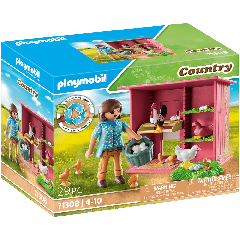 Playmobil Country Hen House Playset with Figures PM71308