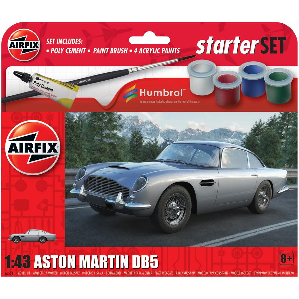 Airfix Starter Set Aston Martin DB5 Classic Sports Car Model Kit Scale 1/43 A55011