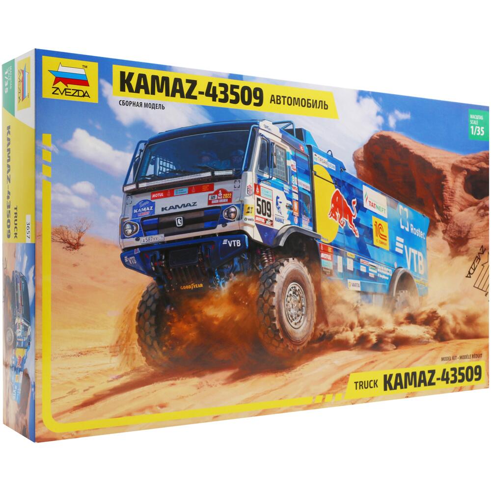 Zvezda KAMAZ-43509 Rally Truck Model Kit 275 Parts 21cm Long Scale 1:35 Z3657