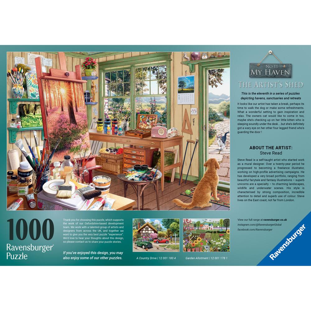 Ravensburger My Haven No 11 The Artist's Shed 1000 Piece Jigsaw Puzzle