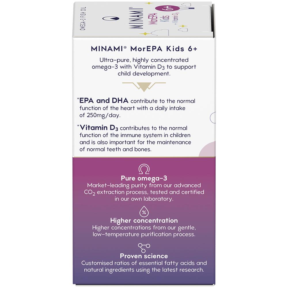 View 3 MINAMI Omega-3 Fish Oil MorEPA Kids 6+ with Vitamin D3 60 Softgels 12535655