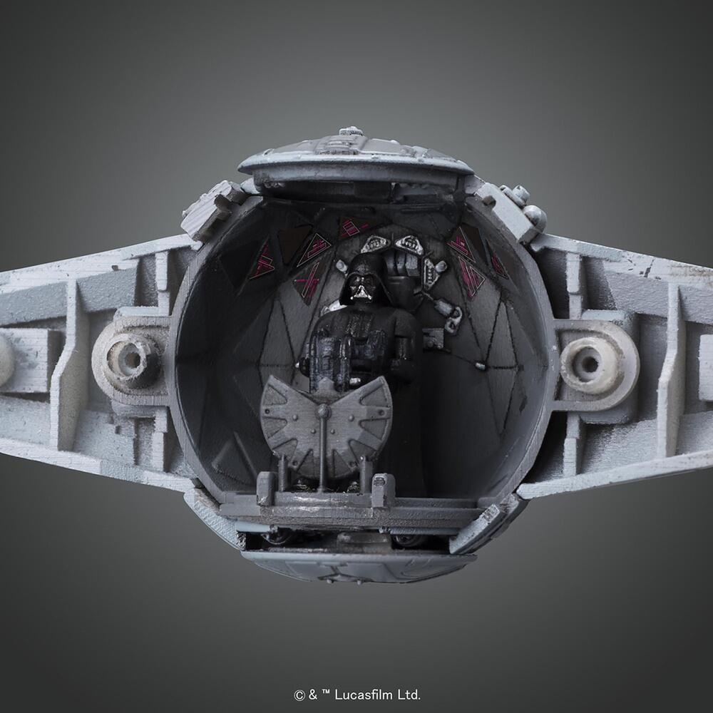 View 5 Bandai Star Wars Darth Vader's TIE Advanced X 1 Model Kit Scale 1:72 01214