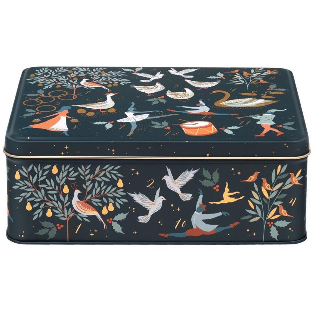 Sara Miller 12 Days of Christmas Deep Rectangular Storage Tin SMX6670