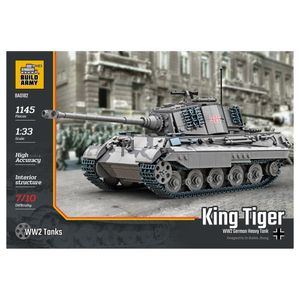 View 5 BUILDARMY King Tiger WWII German Tank Military Construction Brick Model BA0182