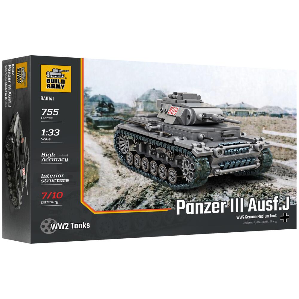 BUILDARMY Panzer III Ausf.J German Tank Brick Construction Kit BA0141