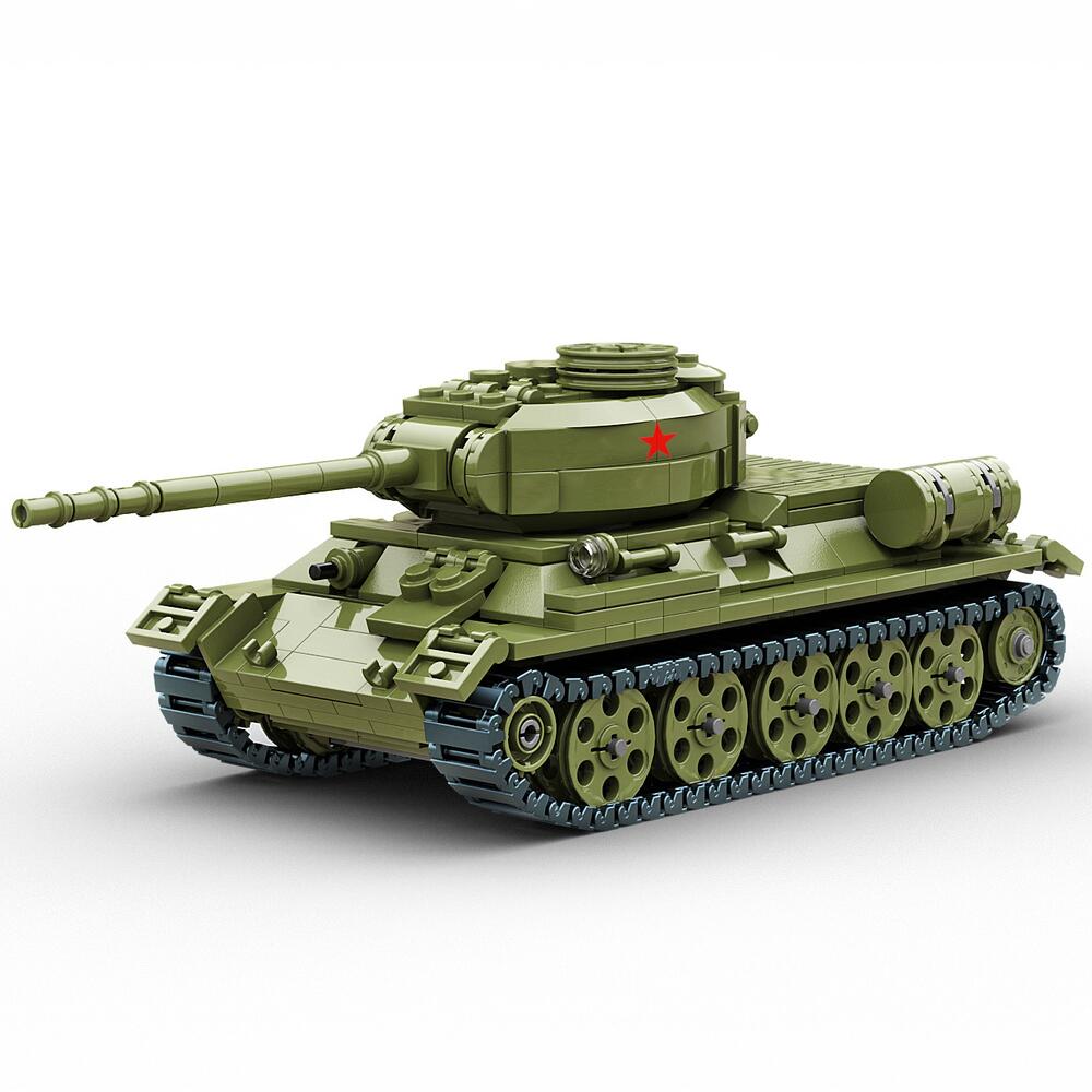 View 2 BUILDARMY Soviet T-34/85 WWII Tank Military Brick Construction Set BA3485