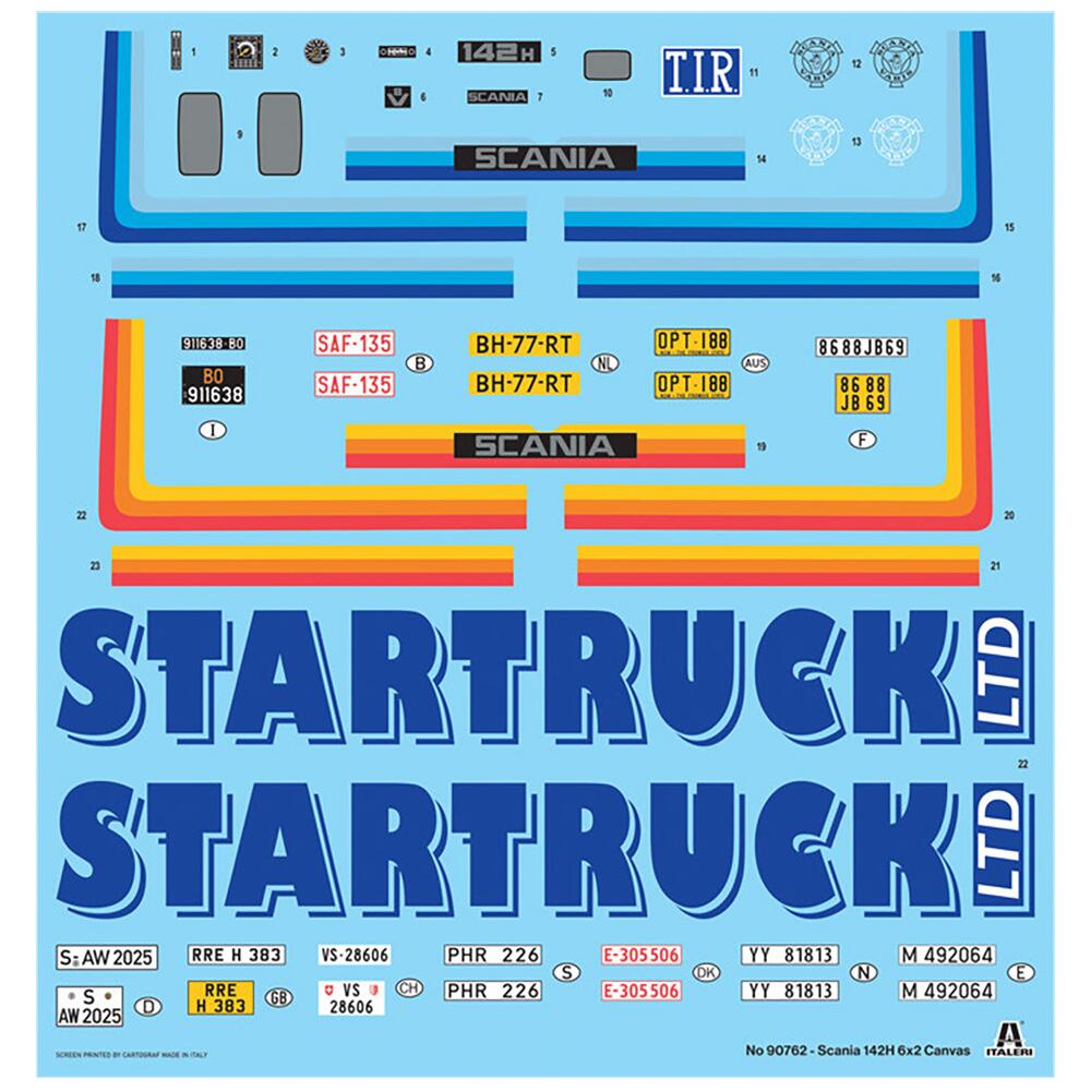 View 3 Italeri Scania 142H 6x2 Canvas Truck Model Kit Scale 1:24 90762