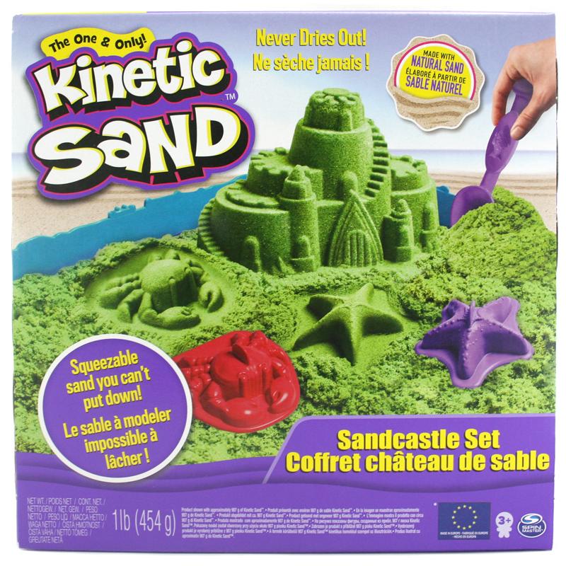 Kinetic Sand 454g Sandbox Set with GREEN SAND