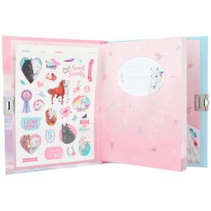 View 2 Depesche Miss Melody Diary with Padlock 192 Lined Pages & Stickers Pink Cover 0412048_A