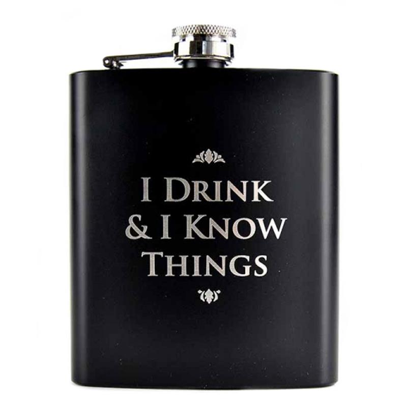 Game of Thrones 'I Drink & I Know Things' Hip Flask BOXED HFLKGT01