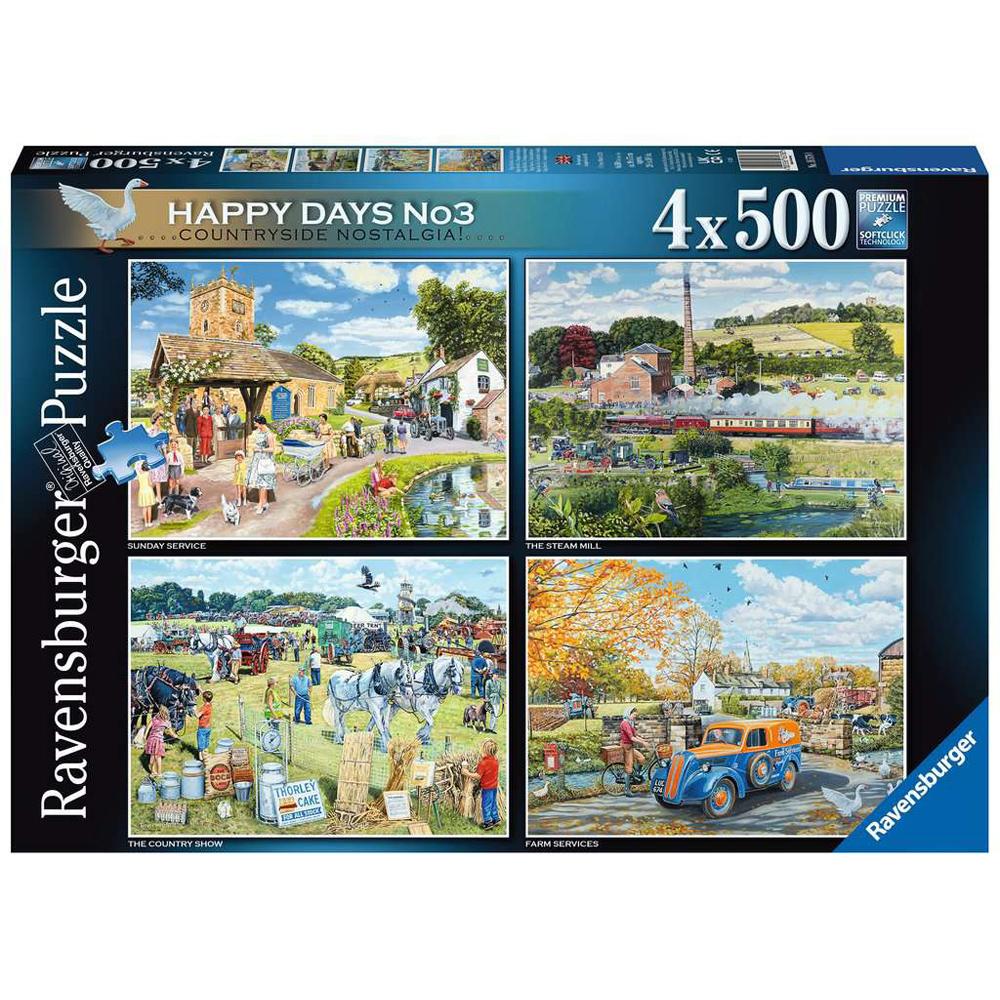 Ravensburger Happy Days No.3 Country Nostalgia! 4 x 500 Piece Jigsaw Puzzles 16578