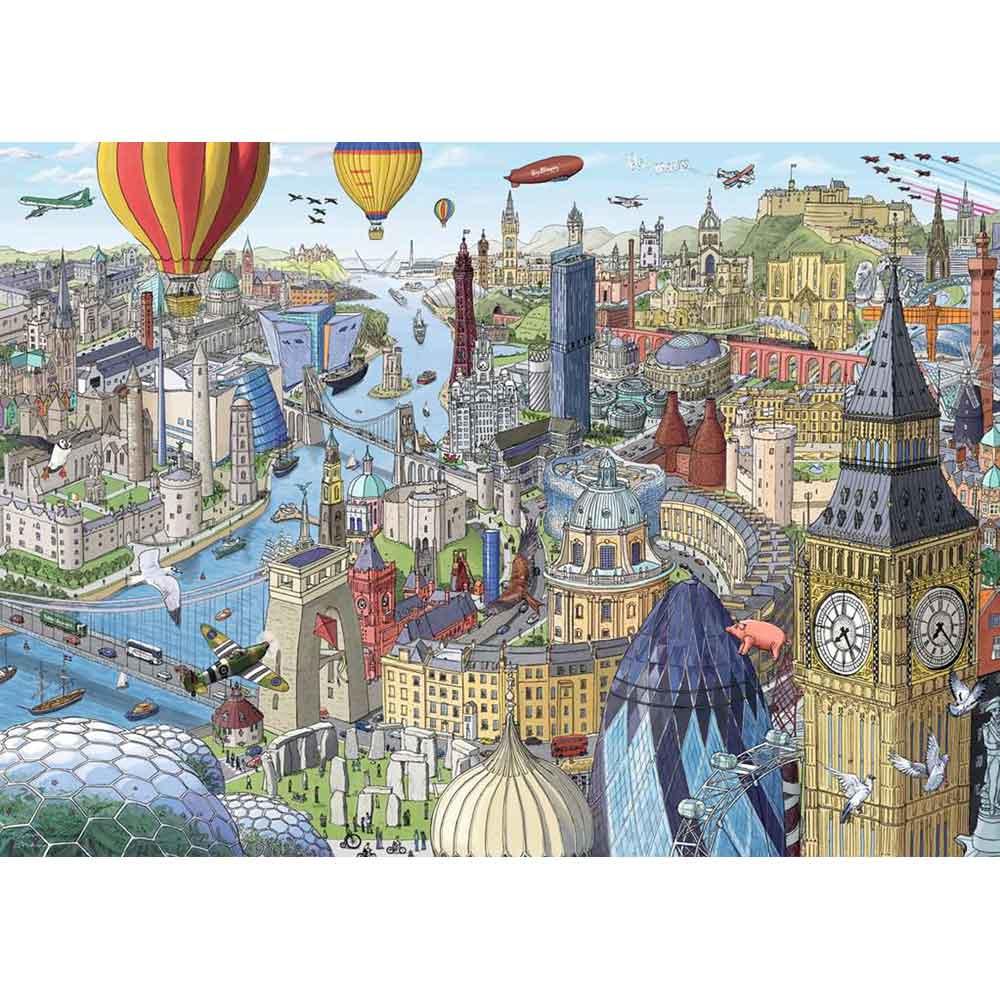 View 2 Ravensburger Around the UK & Ireland 1000 Piece Jigsaw Puzzle 17142