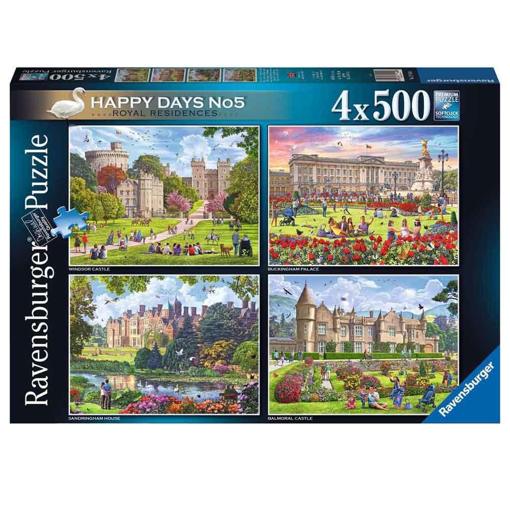 Ravensburger Happy Days No.5 Royal Residences 4 x 500 Piece Jigsaw Puzzles 17140