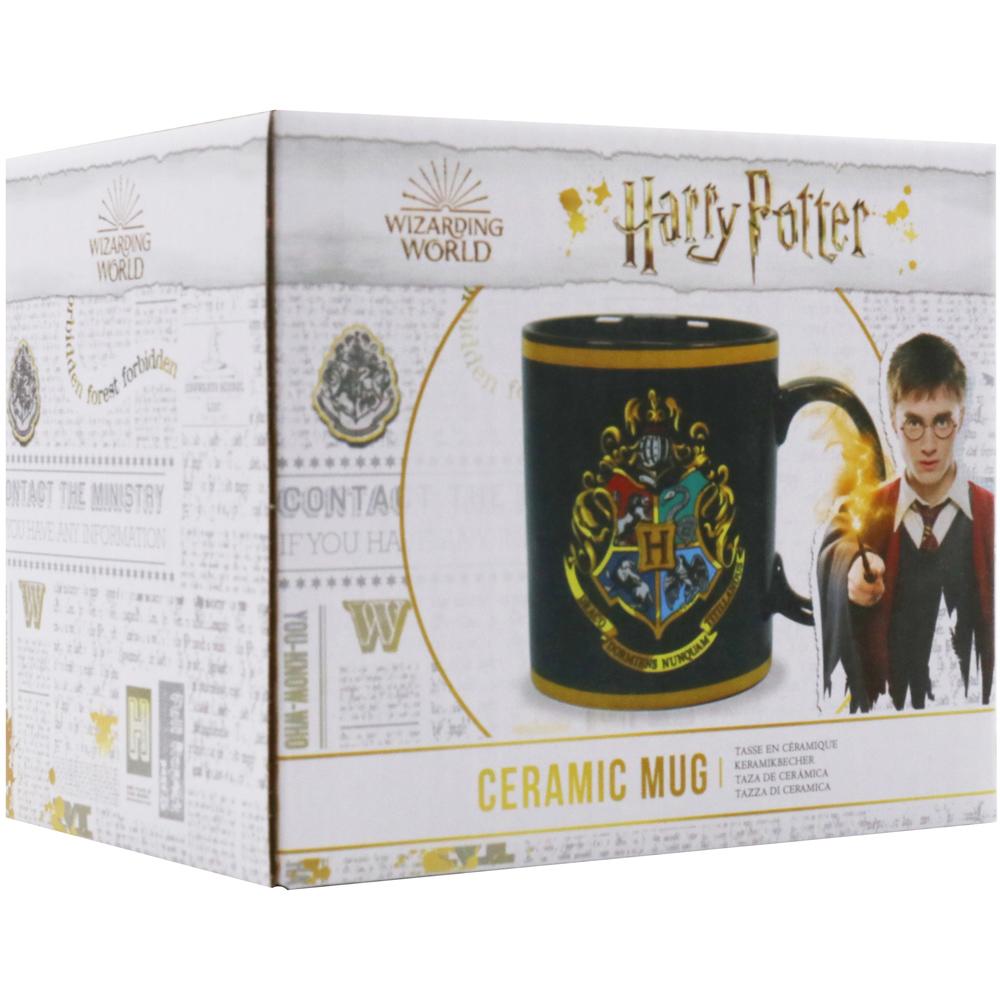 View 3 Harry Potter Hogwarts Crest 400ml Ceramic Black Mug Dishwasher Safe Boxed MUGBHP62