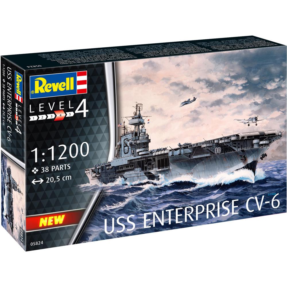 View 3 Revell USS Enterprise CV 6 US Aircraft Carrier Model 05824 Kit Scale 1:1200 05824