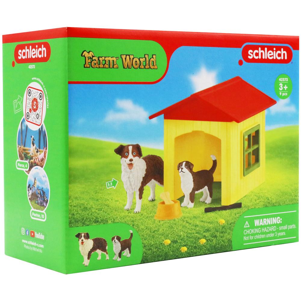 Schleich Farm World Friendly Dog House Playset with Australian Shepherd Figures 42573