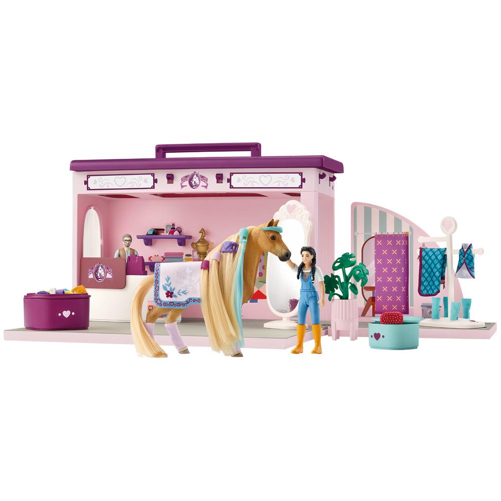 View 2 Schleich Horse Club Sophia's Beauties Pop Up Boutique with Brushable Figure 42587