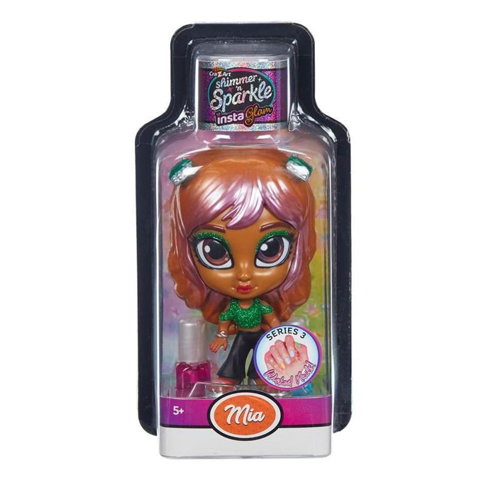 View 2 Cra-Z-Art Shimmer n Sparkle Instaglam Wicked Nails Mia Doll with Makeup 07463