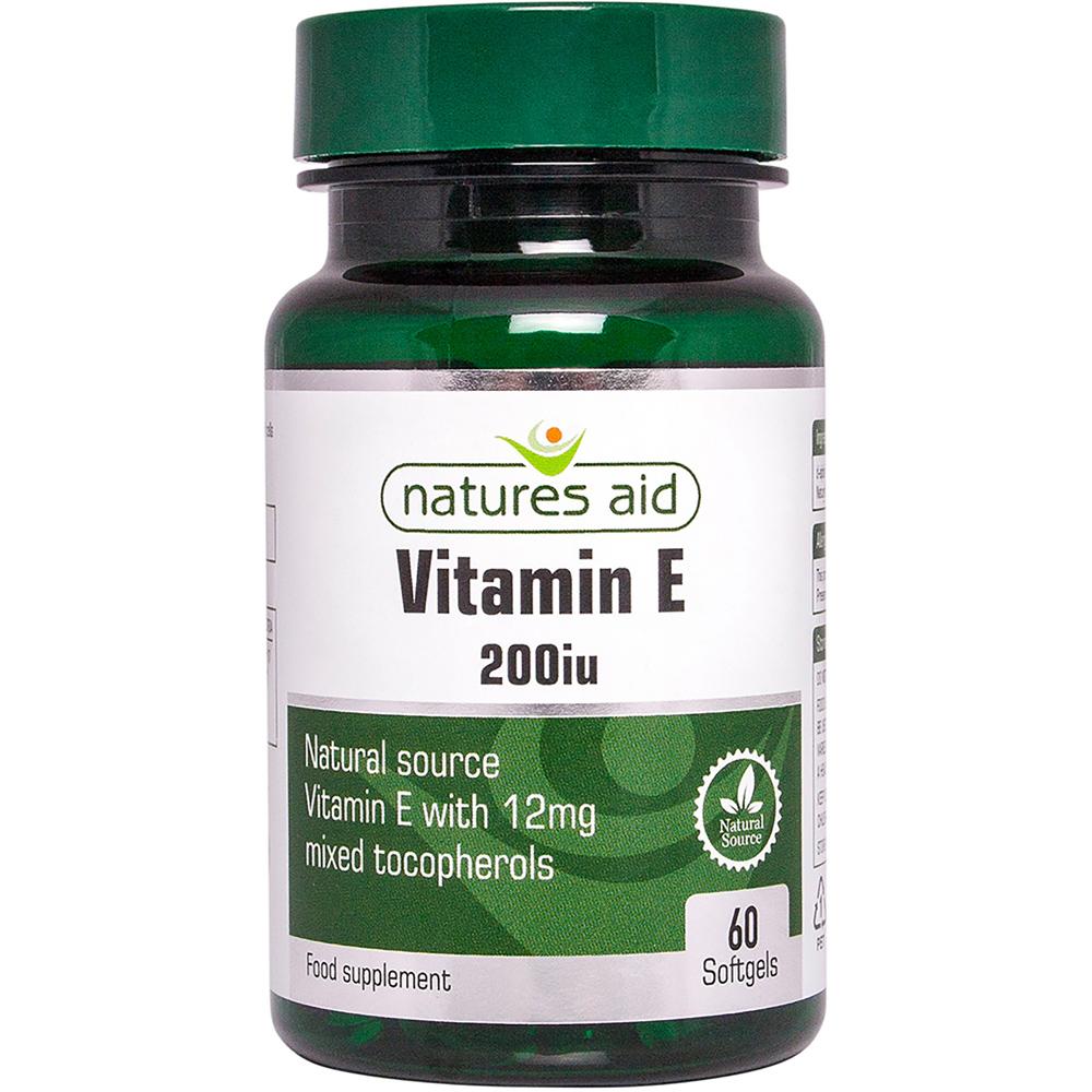 Natures Aid Vitamin E 200iu - 60 Softgels 12030