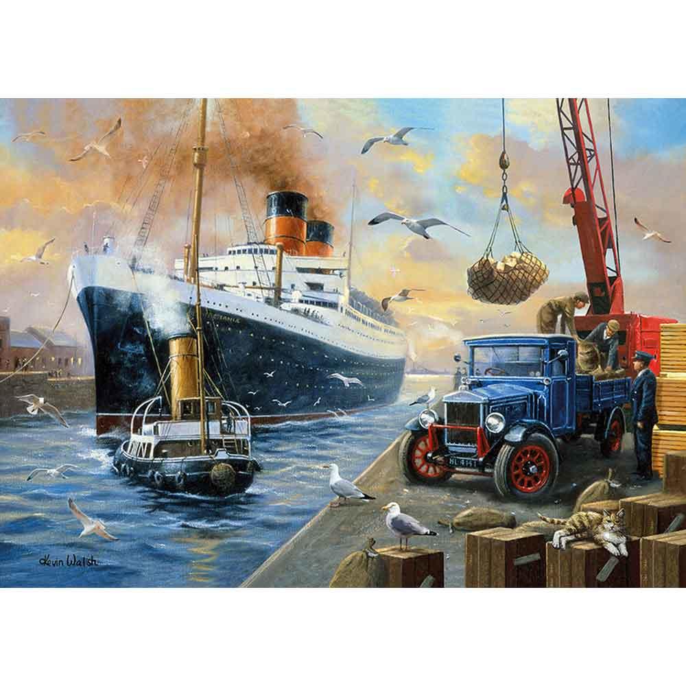 View 2 Kidicraft Entering Port Kevin Walsh Nostalgia 1000 Piece Jigsaw Puzzle 33020