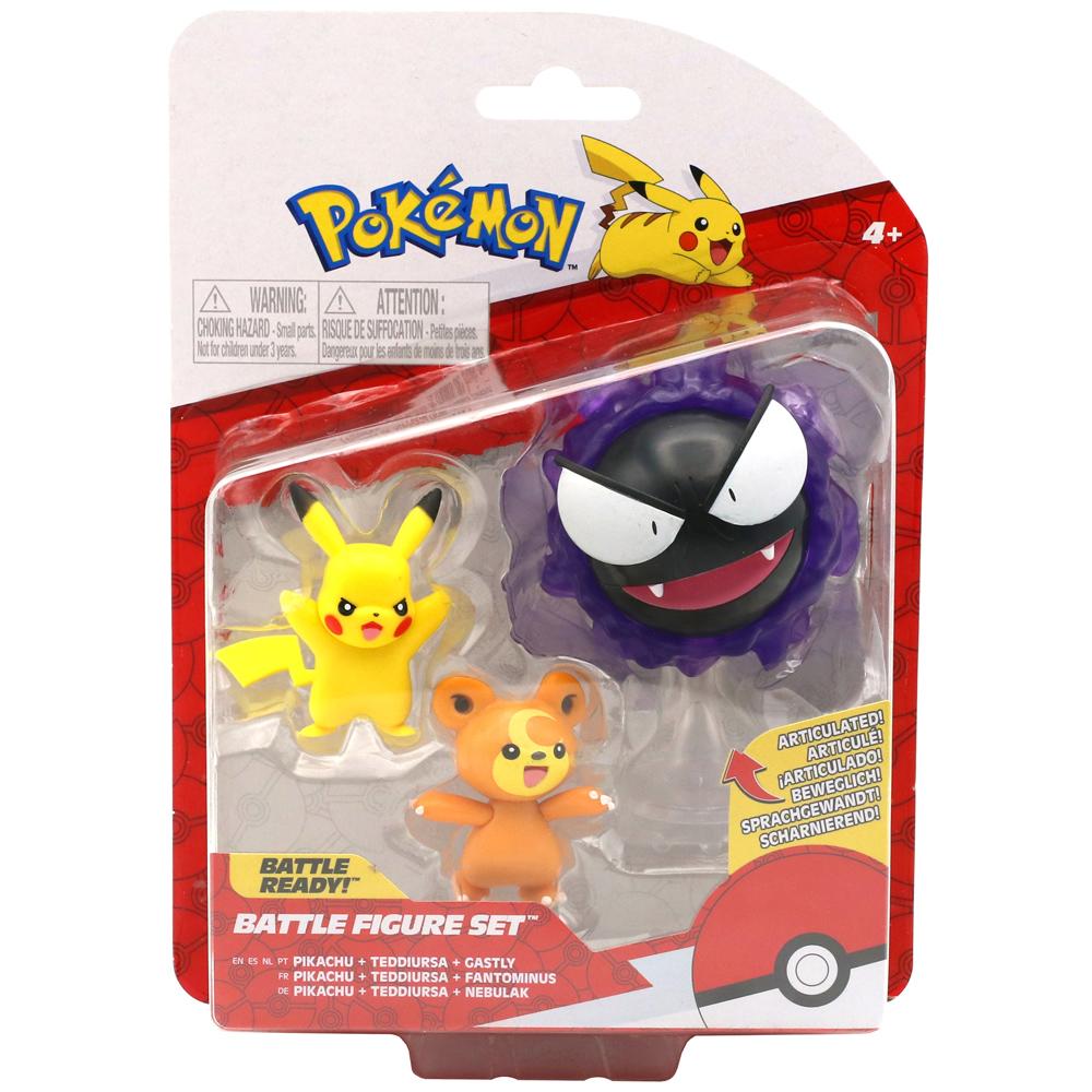 Pokémon Bonecos Pikachu Teddiursa Gastly - Bumerang Brinquedos